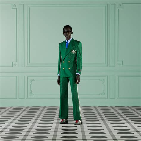 gucci adidas green jacket|Gucci monogram jacket men.